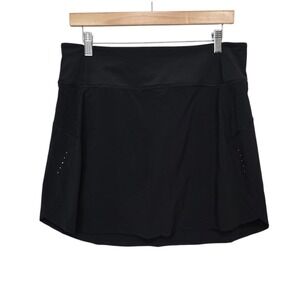Athleta Run With It 16" Skort Black Athletic Tennis Golf Workout Skirt Sz Large